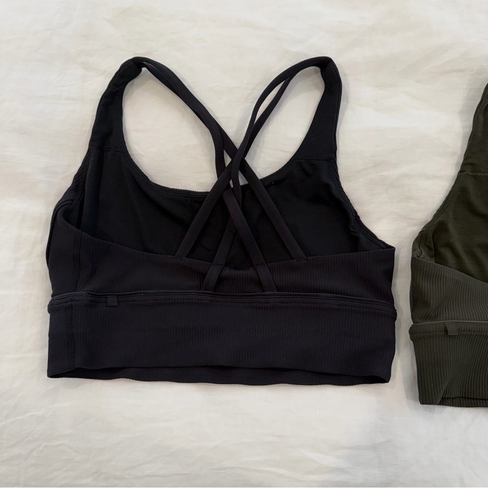 Lululemon Energy Longline Bra in Black and Army Green - Picture 7 of 12